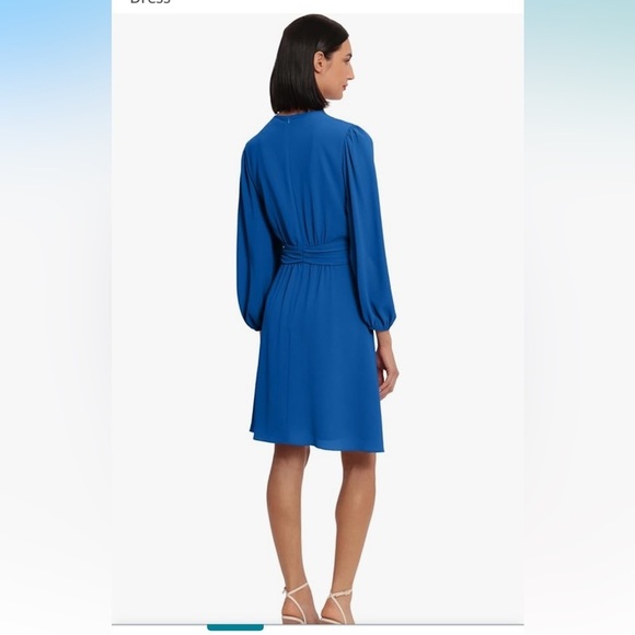 NWT Donna Morgan Women's Long Sleeve Twist Waist Dress size 14 princess blue - Picture 3 of 6